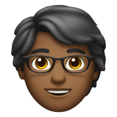 Emoji de una joven con pelo negro y reflejos rubios, lentes rosas transparentes sticker