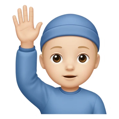 Baby raising hand sticker