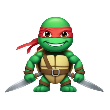 ninja turtle character with two big swords in hands sticker