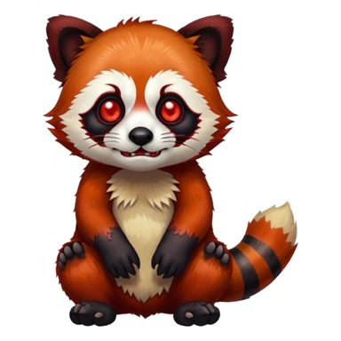 a red panda zombie sticker