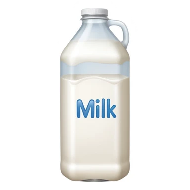 Gallon of milk that has milk written on it sticker