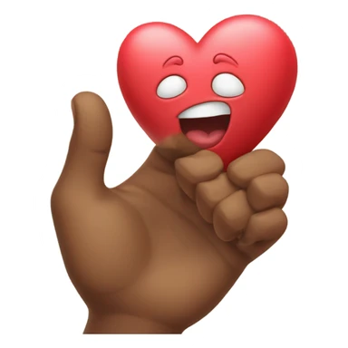 Throwing the heart in hand sticker