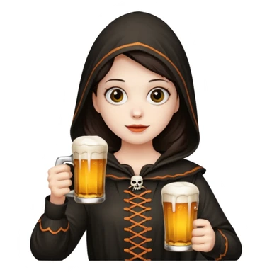 Halloween with beer sticker