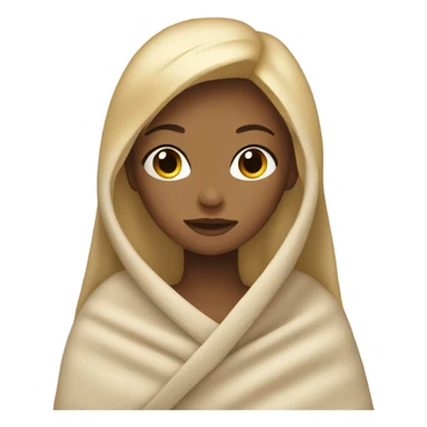 blonde girl with a beige blanket sticker