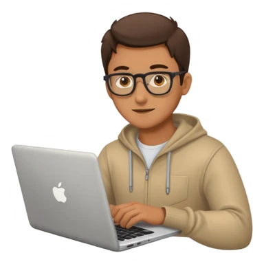 a man working on laptop sticker