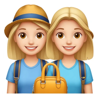 3 girls tourists sticker