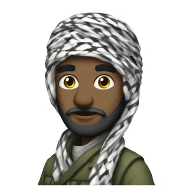 Freedom fighter in keffiyeh sticker