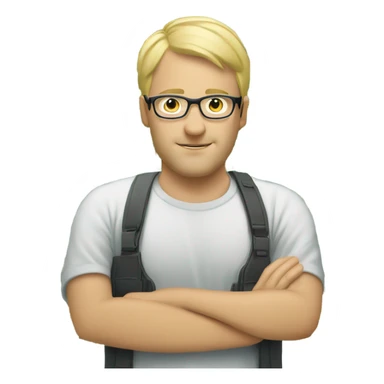 man looks, 35 specs short blond hair, european, tech nerd love pcb designing sticker