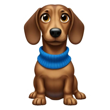 Create a Weiner dog wearing a Blue Turtleneck sticker