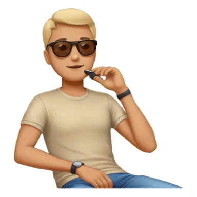 Guy relaxing in park facing towards the sky sticker