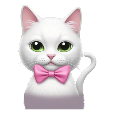 White cat with pink bow smoking sticker