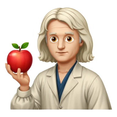 isaac newton hold an apple sticker