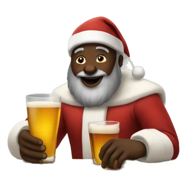 Black Santa drinking at bar  sticker