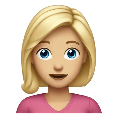 A blond girl around 37 years old, blue eyes and is a loud elementary teacher sticker