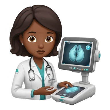 black maternal fetal medicine doctor performing fetal ultrasound sticker