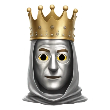king baldwin IV in silver full face mask up with hand out sticker