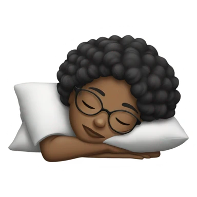 black hair girl with glasses sleeping sticker