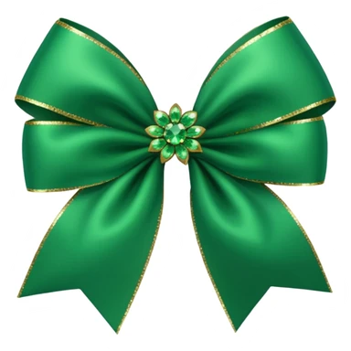 green flower bow with glitter sticker