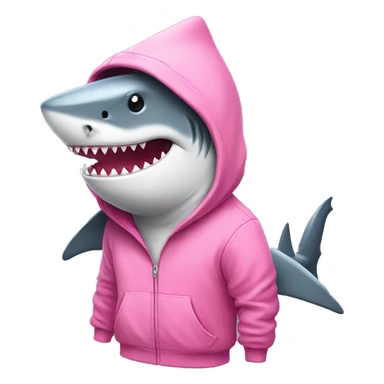 shark wearing a pink hoodie sticker