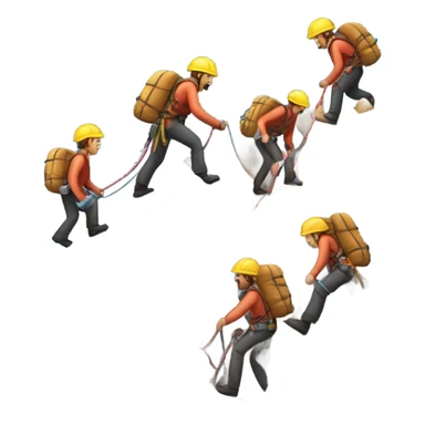 A Mountain with Multiple Climbers Helping Each Other Up sticker