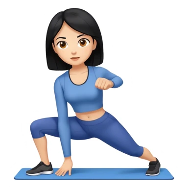 Haciendo ejercicios pelinegra ojos cafés  sticker