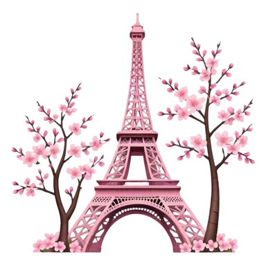 Eiffel Tower with cherry blossoms  sticker