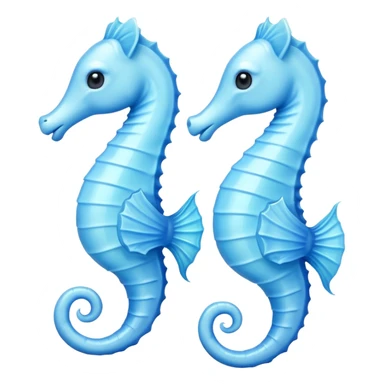 two pale blue seahorses sticker