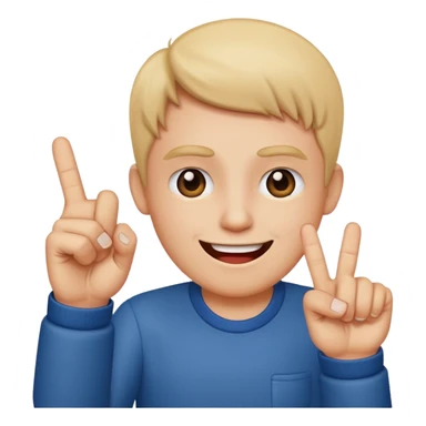 Middle finger the bad one with a funny face sticker