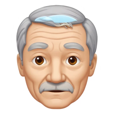 señor muy mayor pelo gris sin bigote sticker