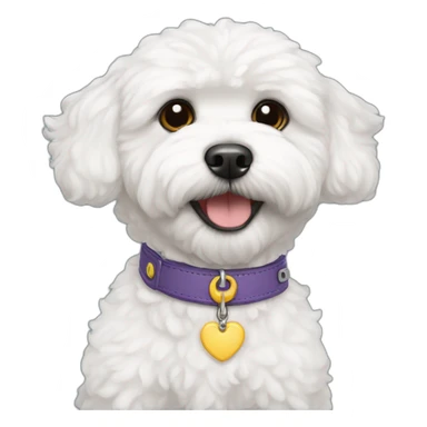 a white maltipoo with a collar named Lloyd sticker