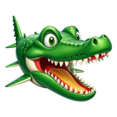 airplane with a crocodile head instead of the nose sticker