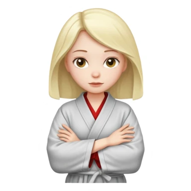 girl crossing arm wearing robe  sticker