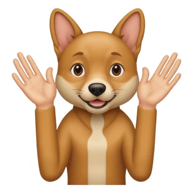 A person pawing with their hands like a dog sticker