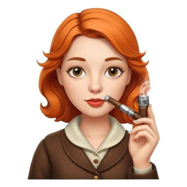 Woman smoking a pipe with a lighter  sticker