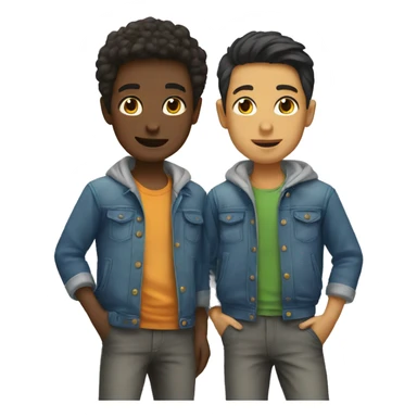 two boys in casual attire sticker