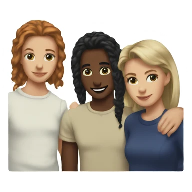 Polaroid picture of friends sticker