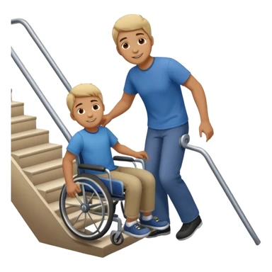 A man pushing a disabled kid down the stairs sticker