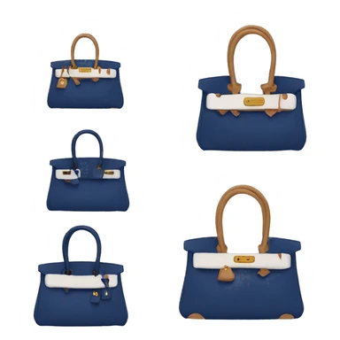 a birkin bag in blu navy  sticker