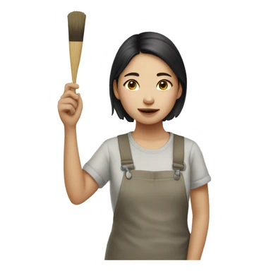 Asian girl Painter sticker