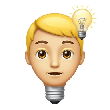 This emoji 🧐 without the monocle, a lightbulb above its head, and this ☝🏼 next to it sticker