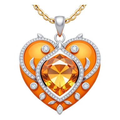 fantasy-magic-orange-necklace-diamonds sticker
