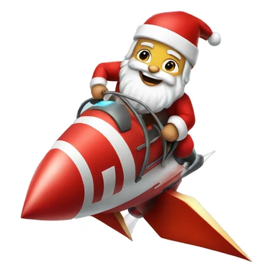 santa claus ridding a rocket sticker