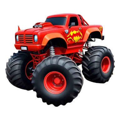 El Toro Loco - Monster Jam (Model Year: 2022) (Iconic colour: Red with horns) - An eye-catching monster truck with a wild, rebellious design in bold red. Include stylized, large horn graphics and aggressive facial elements that evoke a bull-like, ferocious appearance, exuding daring and unstoppable force. sticker