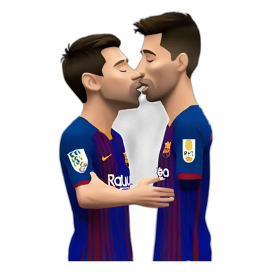 Lionel Messi kissing Cristiano Ronaldo sticker