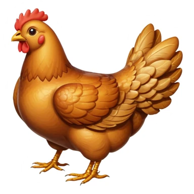 roasted chicken whole golden-brown crispy skin, plump legs and wings, glossy, seasoned, light charring, juicy, curved, no tray, garnish, or carving, soft lighting, emoji scale sticker