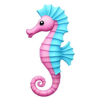 Pink seahorse with light blue details sticker