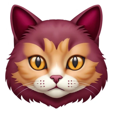  cat gazing intensely Burgundy sticker