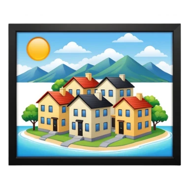 real estate site. A pc with houses that is for sold or rent sticker