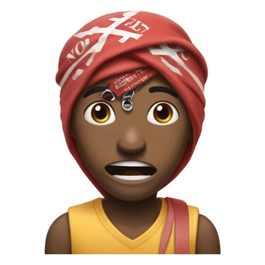 Scared face wearing a bandana that says “No Team Time Place” on it sticker