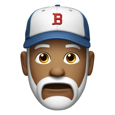 Angry bald man with a beard and baseball cap sticker